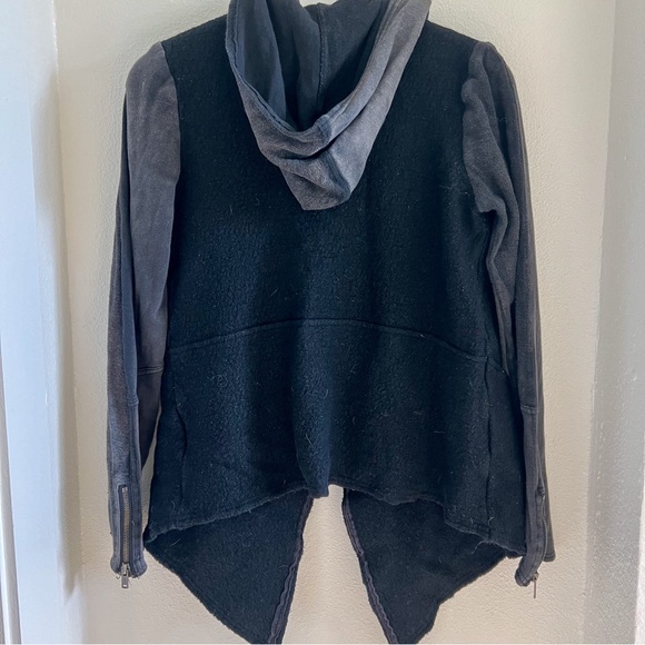 Free People Black Wool Drippy Jacket M - Picture 7 of 9